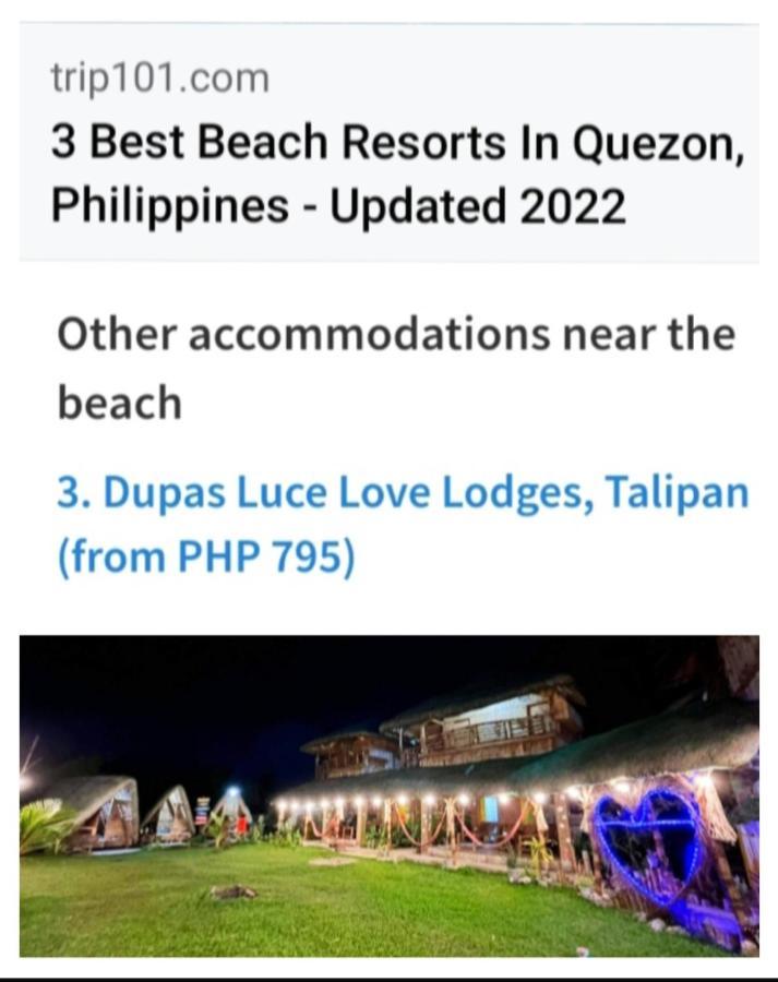 Dupas Luce Love Lodges Talipan Εξωτερικό φωτογραφία